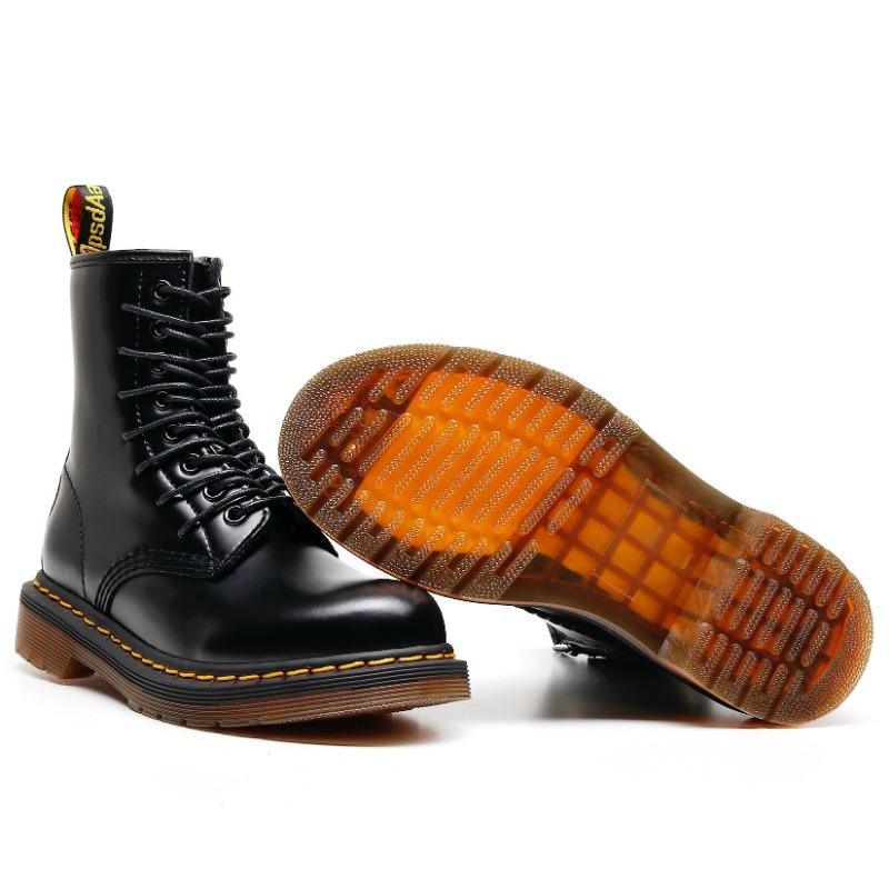 15 Vysoké 1460 Pracovní boty Dámské Tvrdá kůže Otevřený okraj Korálek Krátké boty Pánské Lesklé kožené boty Kulatá špička Lokomotivní boty