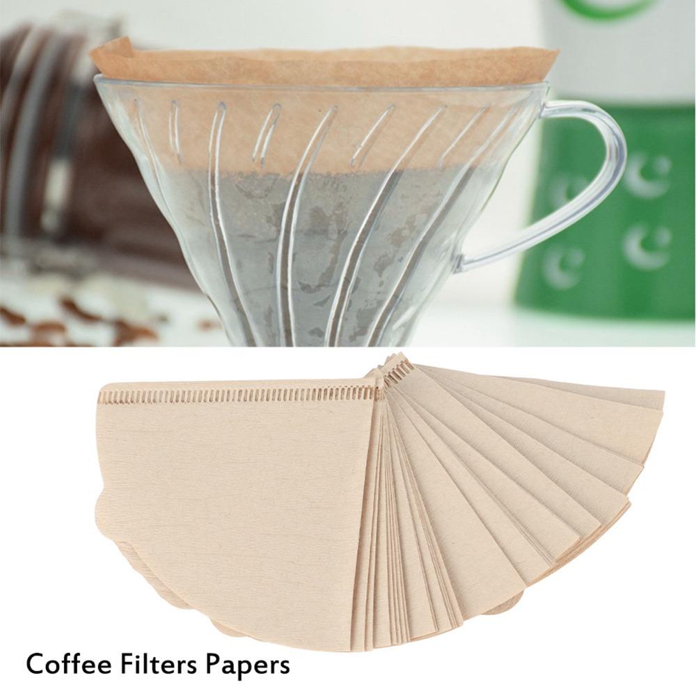 40 PCS Set Unbleached Paper Coffee Filter Papers Cone Shape Pour Over Filter  Drip Coffee Maker