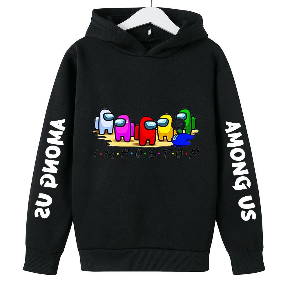 Kids White Among Us Hoodie, Impostor Crewmates Print Sweatshirt, Casual Long Sleeve Pullover for Boys Girls