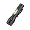 Cross Border Hot Selling 511 Telescopic Zoom Mini Flashlight XPE+COB Dual Light Source Aluminum Alloy Strong Light Flashlight In Stock