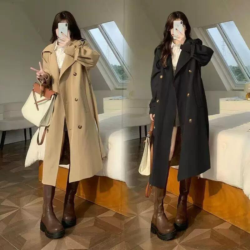 Trench Coat Jacket Women's Mid-length Style Petite Year New Autumn Fashion Temperament Chic Autumn Clothes Korean Coat