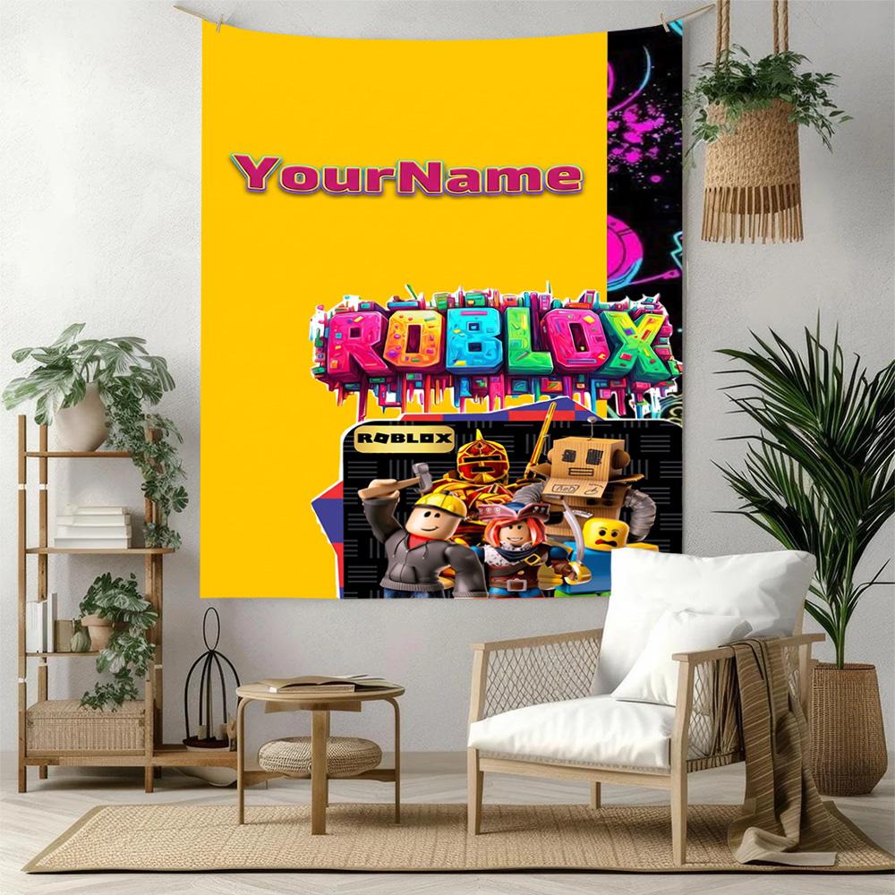 Roblox Personalizzato Il Tuo Nome Decorazione Murale Arazzo Artistico Per Memoriale di Animali Domestici Compleanno Festa Nuziale Sfondo Regalo di Famiglia