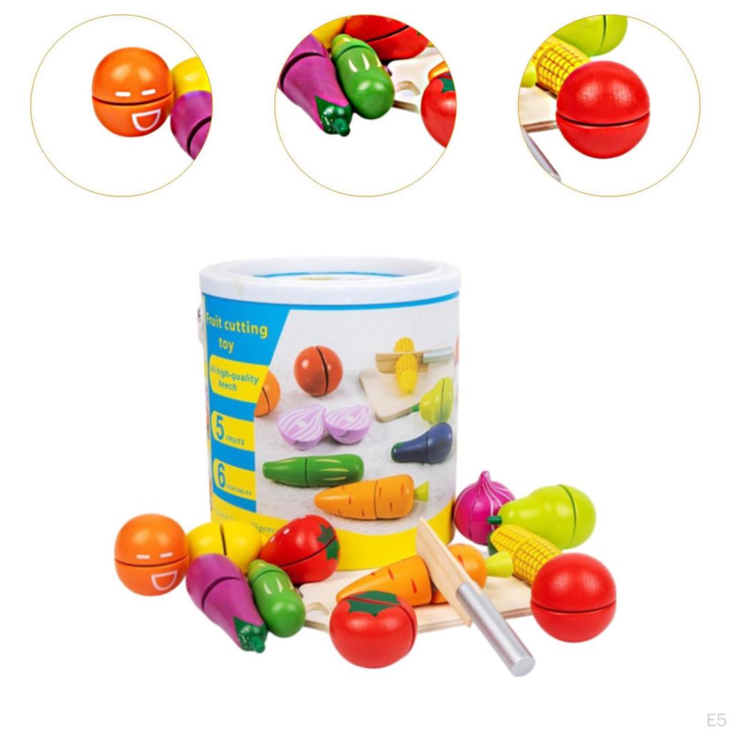 Cutting Fruits and Veggies Toy Kitchen Pretend Food Set Play Accessory for Boy Girl