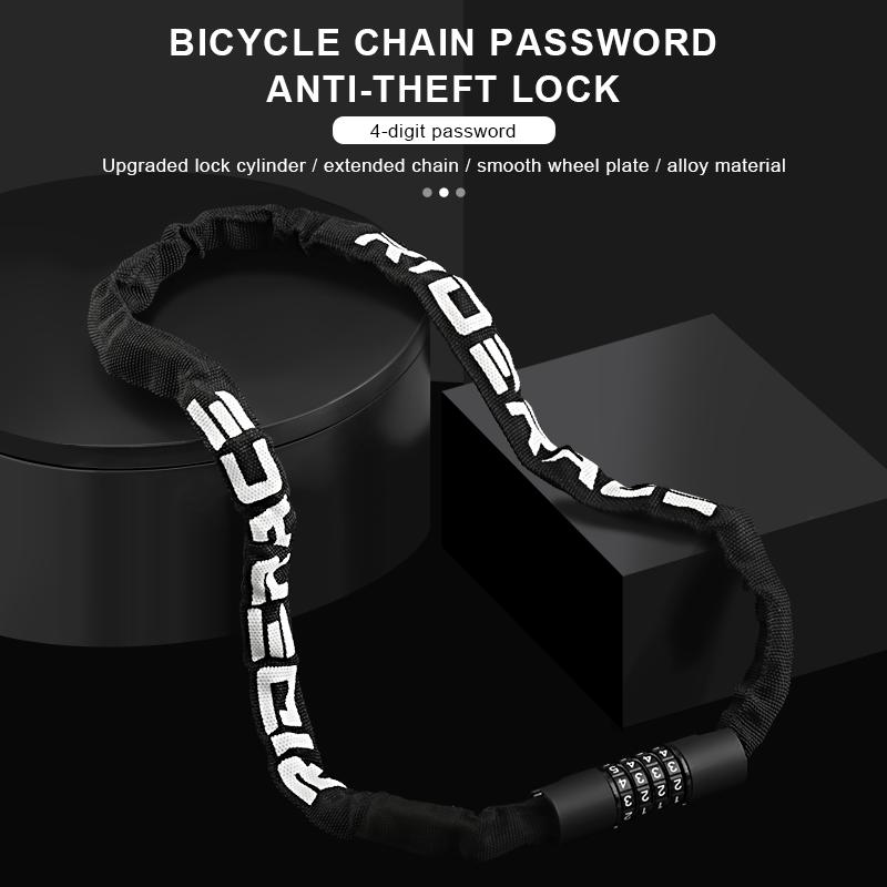 Bicycle Chain Lock Anti-Theft High Security Reinforced Bike Lock For Scooter Electric E-Bike Motorcycle Cycling Accessories