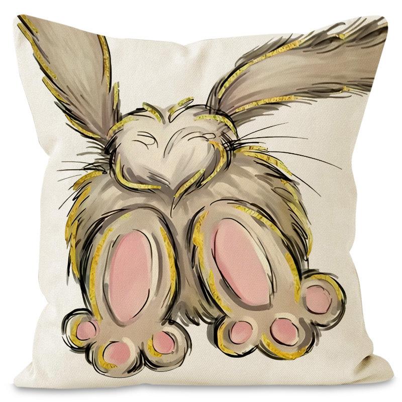 

Пасхальный кролик Пасхальное яйцо Принт Лен Наволочка-пуф Праздничное украшение для вечеринки Диванная наволочка 45 * 45Cm (1pc)