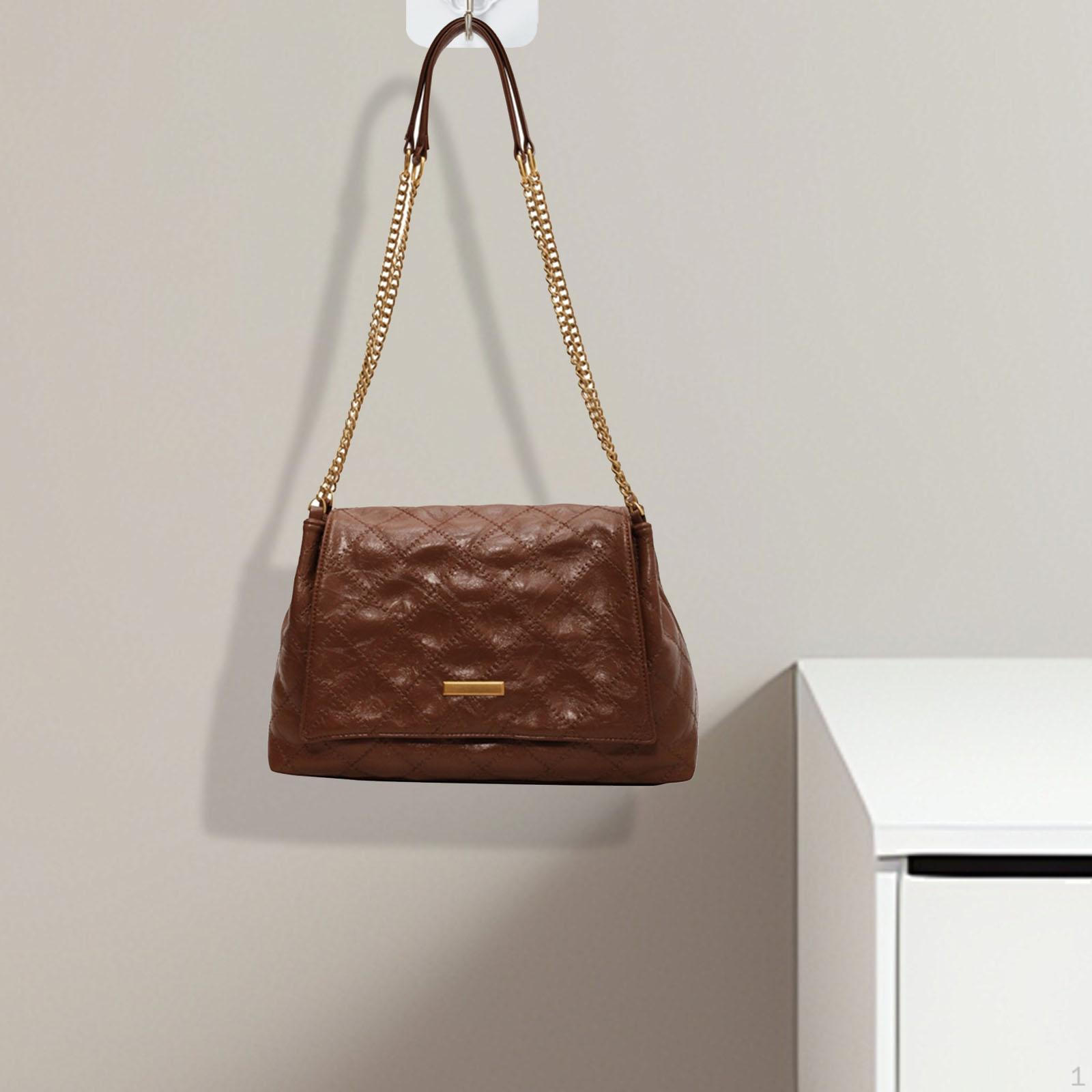 

Women s Shoulder Bag Underarm with Chain Strap Portable Fashion Handbag коричневий