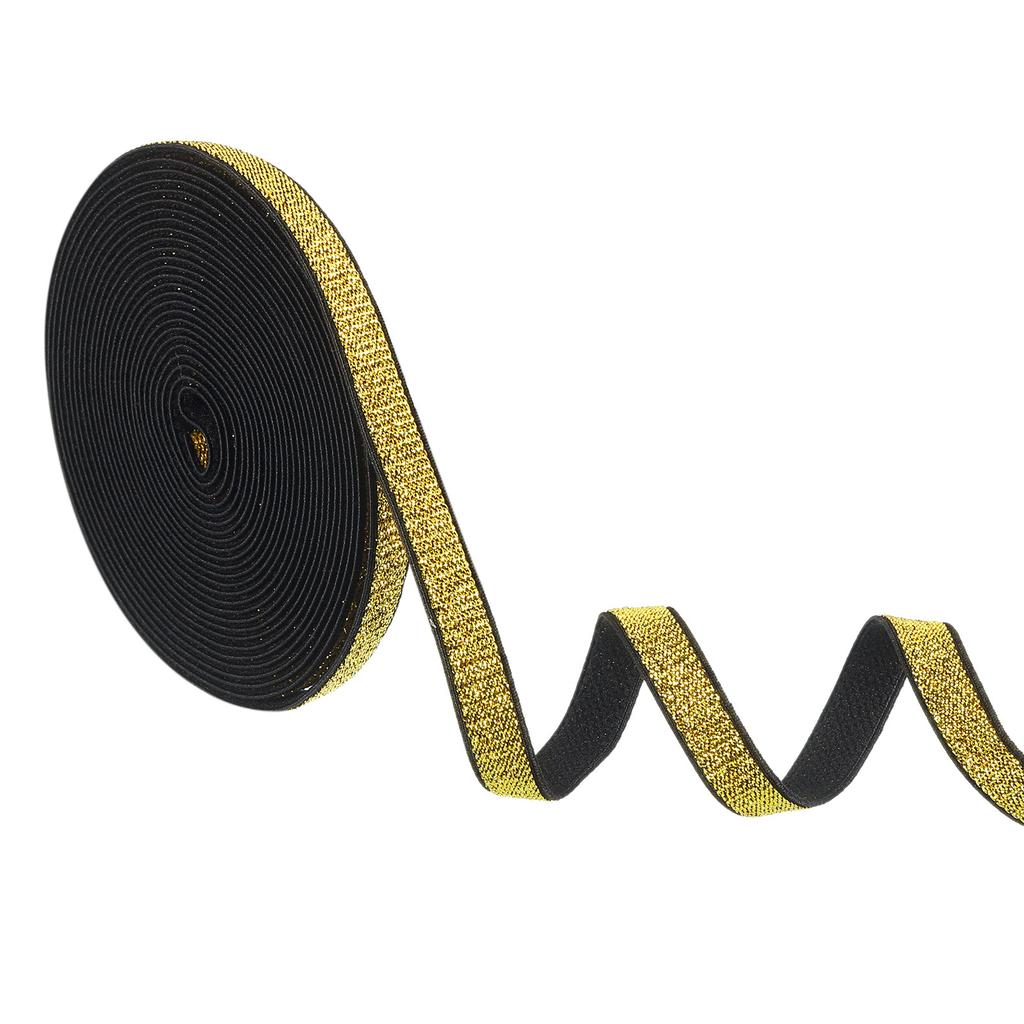 Glitters Sewing Elastic Bands 5 Yard Elastic Stretch Ribbon Strap Metallic Sparkling Sewing Ribbon Wrapping Ribbon DIY Clothes