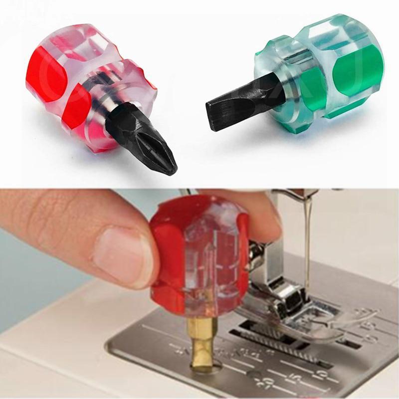 4PC Sewing Machine Screwdriver Kit Mini Short Screwdriver Portable Radish Head Needle Plate Screwdriver Repair Sewing Tools