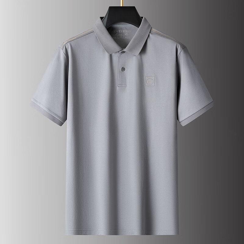 Мужская хлопковая смесовая футболка-поло с коротким рукавом большого размера 205