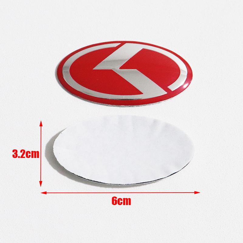 1Pc 3D Aluminium Car Steering Wheel Center Emblem Badge Sticker Decal for K2 K3 K5 KX5 GT Forte Rio Optima Sorento Accessories