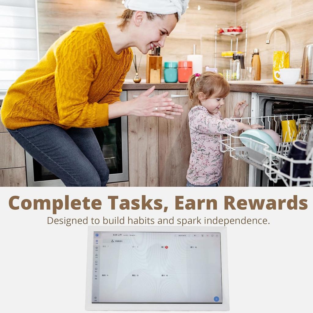 21.5 Inch Digital Calendar Interactive Touchscreen Electronic Chore Chart for Family Schedules Meal Planning APP