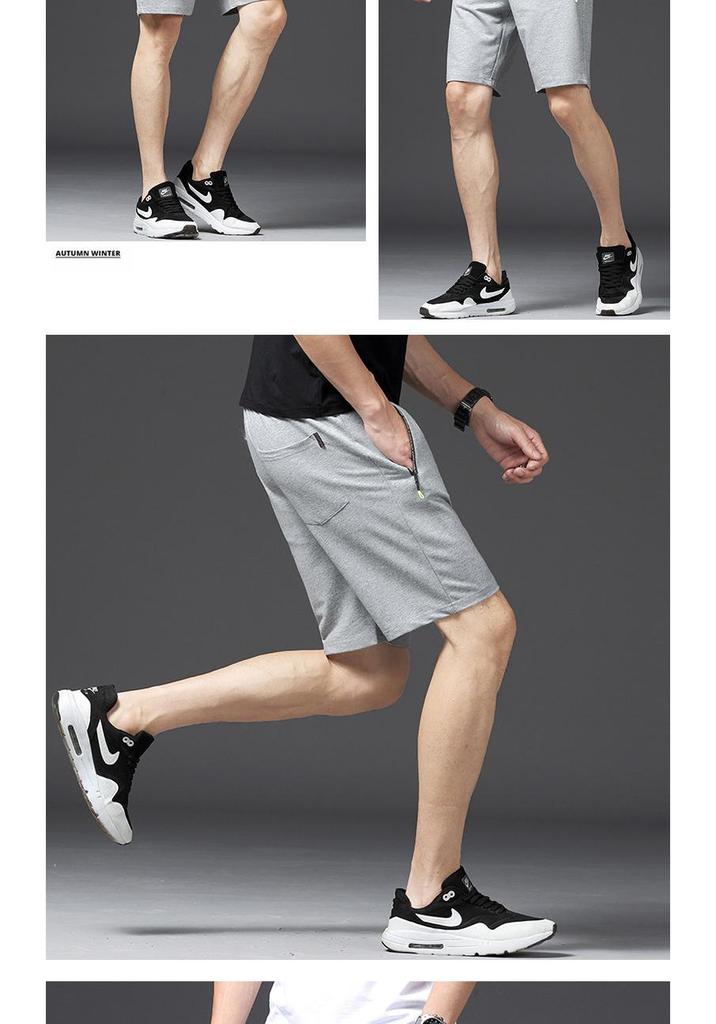 Men's Summer Cotton Knit Bermuda Shorts: Teen Sports Pants with Elastic Waistband for Beach & Casual Wear