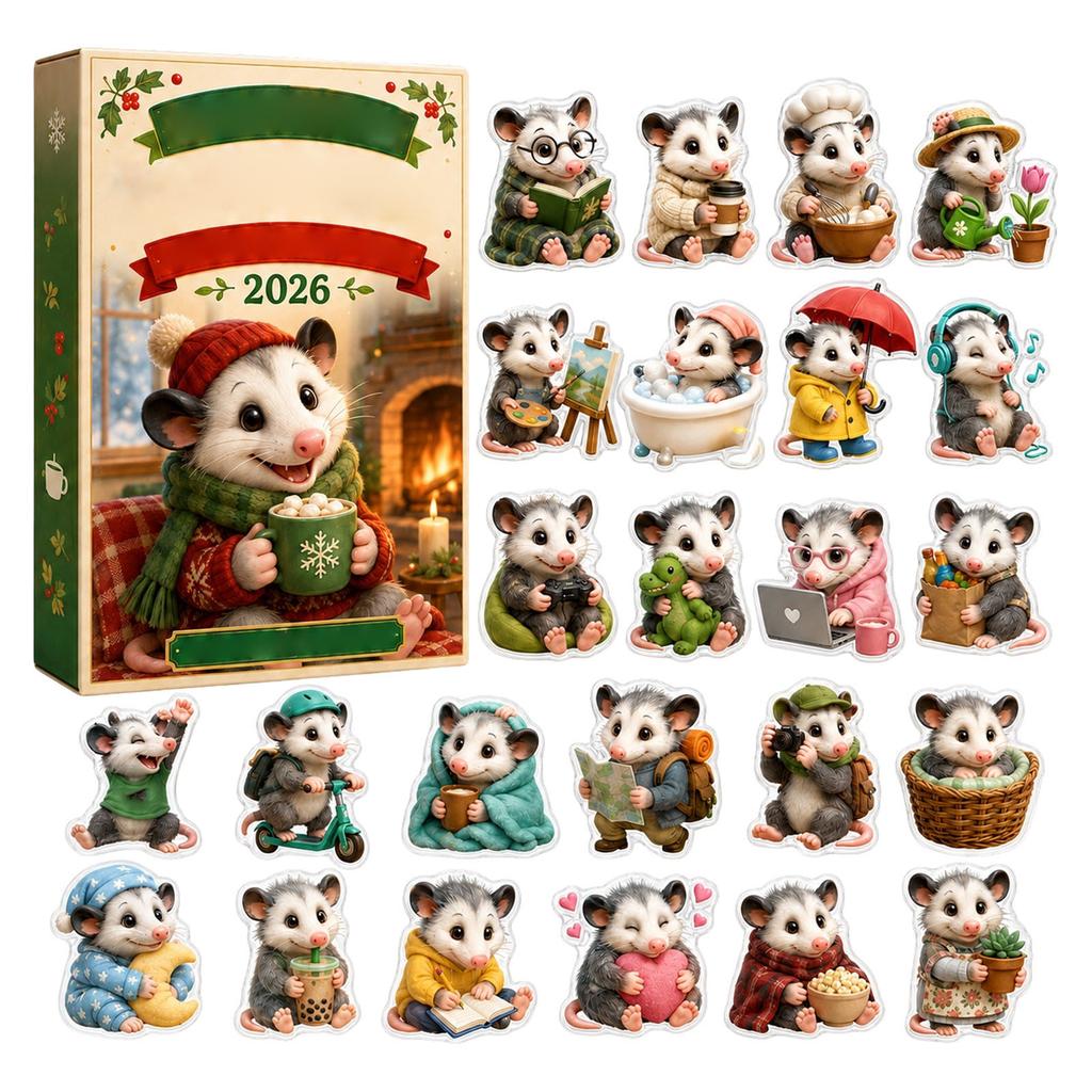 2D Christmas Advent Calendar, Cute Pet Series, Hanging Ornaments for Christmas Tree Holiday Decorations
