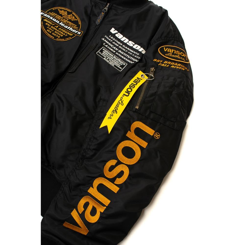 Jacket Size M VS25108W [Vanson] MA-1 Black/Yellow