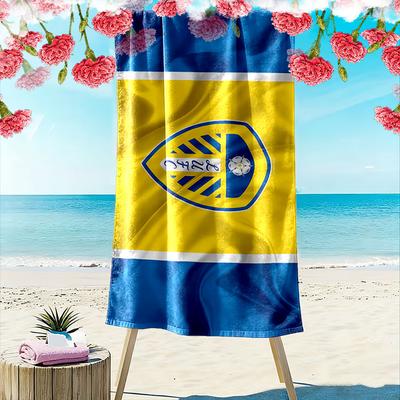 Giant Beach Towel Leeds United LUFC Crest, Quick Dry Microfiber, Ultra Soft, for Soccer Fan Pool Gift