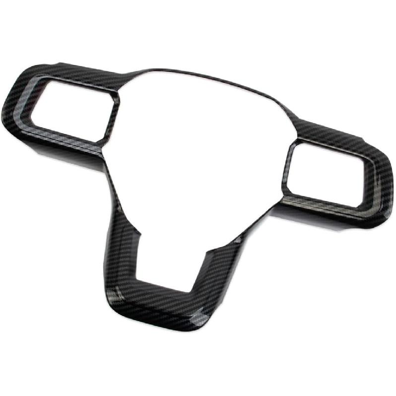 Steering Wheel Cover Molding Trims Accessories for 2024-2025 Ford Mustang (Carbon Fiber Style)
