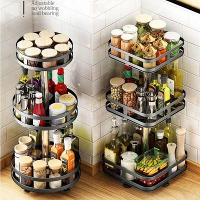 Organizador de Almacenamiento para Especiero de Cocina Giratorio 360 Grados Soporte para Botellas de Aceite Sal Salsa Vinagre