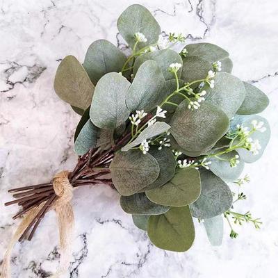 Künstliche Eukalyptusblätter Stiele Eukalyptus Zweig mit Früchten Weihnachten Florale Sträuße Hochzeit Feiertag Grünzeug Heimdeko