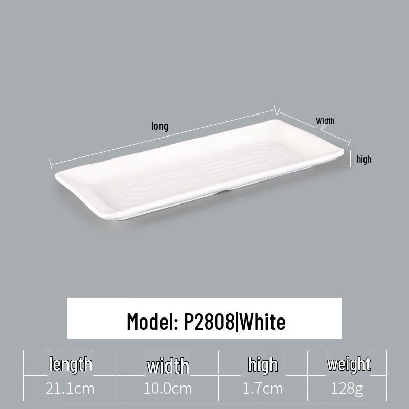 Food-Grade Thickened Rectangular 3-Compartment Melamine Dumpling Plate