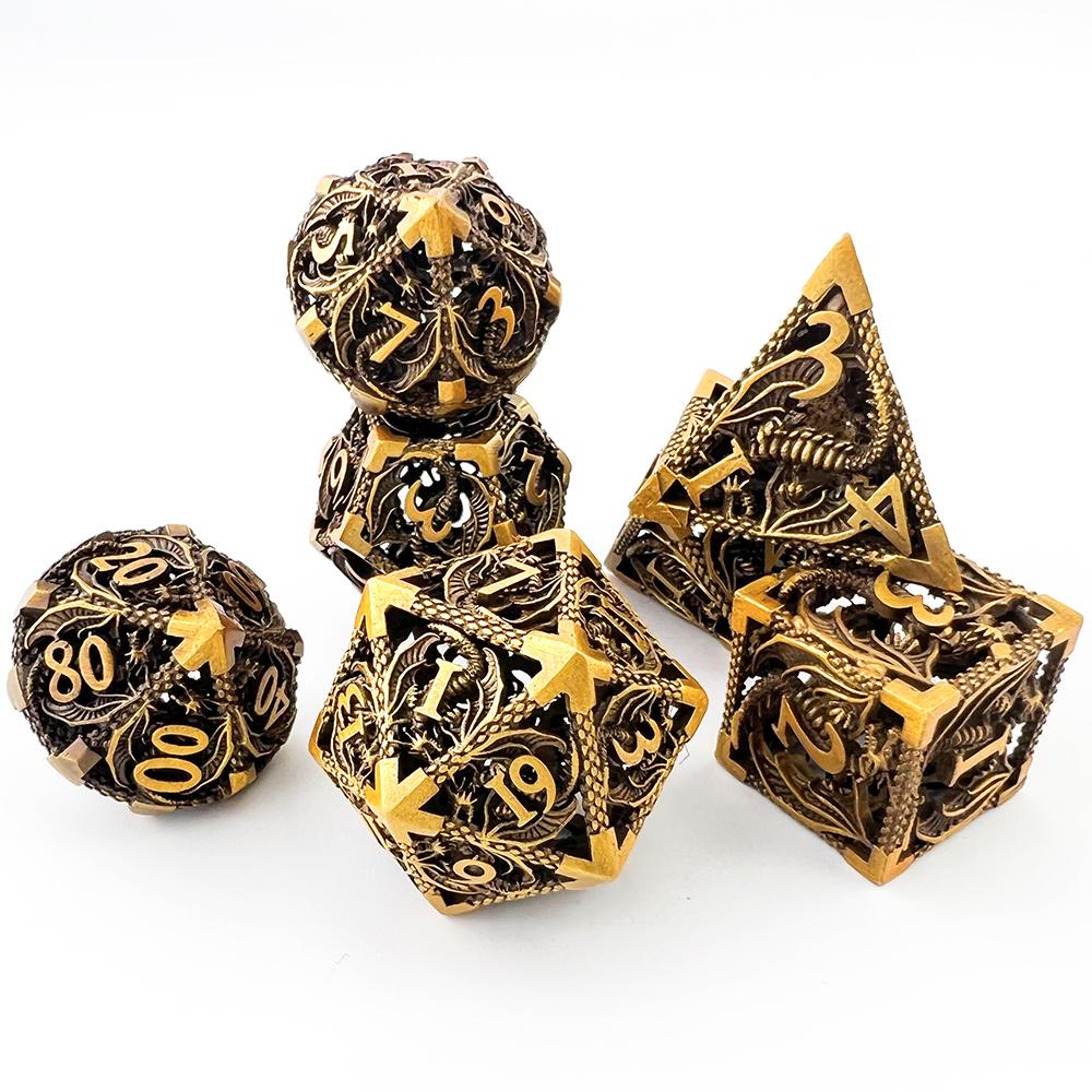 Metal Dice - Polyhedral Dice Set 7pcs DND Dice for DND RPG Board Game Accessories