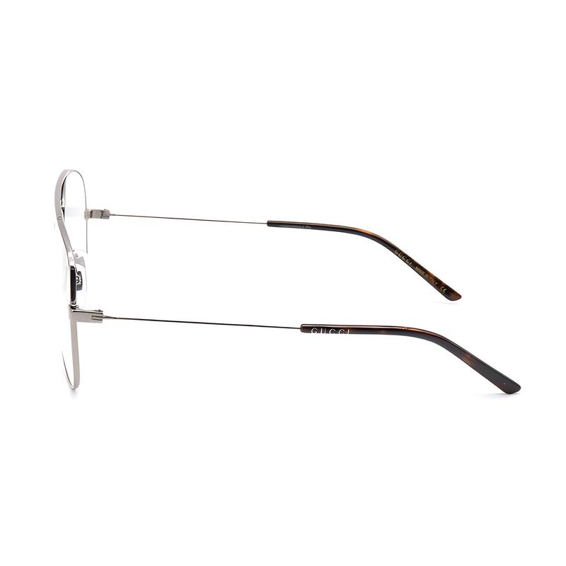 Gucci Optical Glasses [Available Prescriptions] Cool Series Silver Frame, Black Temples 001 F Glasses Case (random Size and Color) + Glasses Cloth