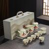 Beige Ru Kiln Tea Set Teacup Teapot Ceramic Tea Cover Bowl Kung Fu Tea Set High-end Company Gifts