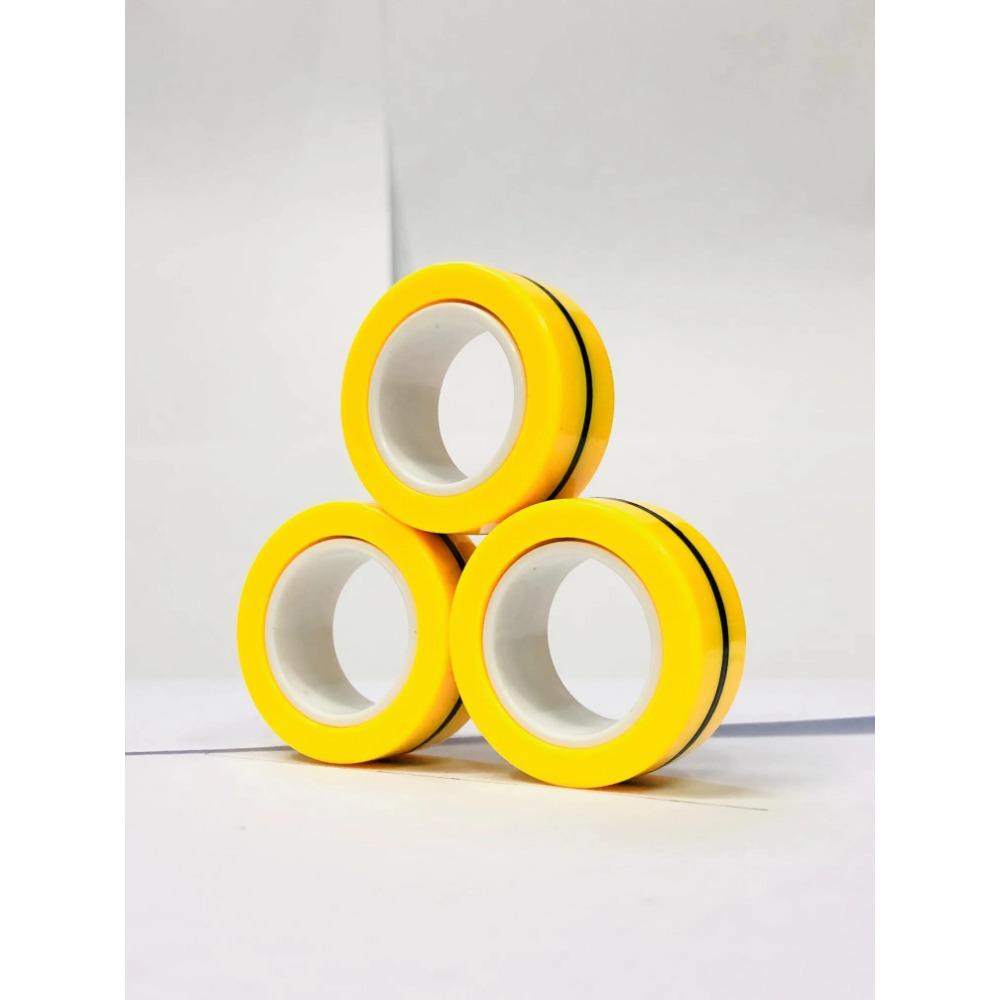 3pcs Finger Magnetic Rings Colorful Fidget Toy Set Adult Magnets Spinner Rings for Relieve Stress Anxiety Relief Therapy