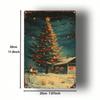 Vintage Christmas Tree & Reindeer Metal Sign, 8x12 Inch Tin Wall Decor for Home Office Bedroom