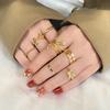2024 Snake Rose Ring Set 7-piece Irregular Trend Fashion Cute Ring Ladies Girl Jewelry
