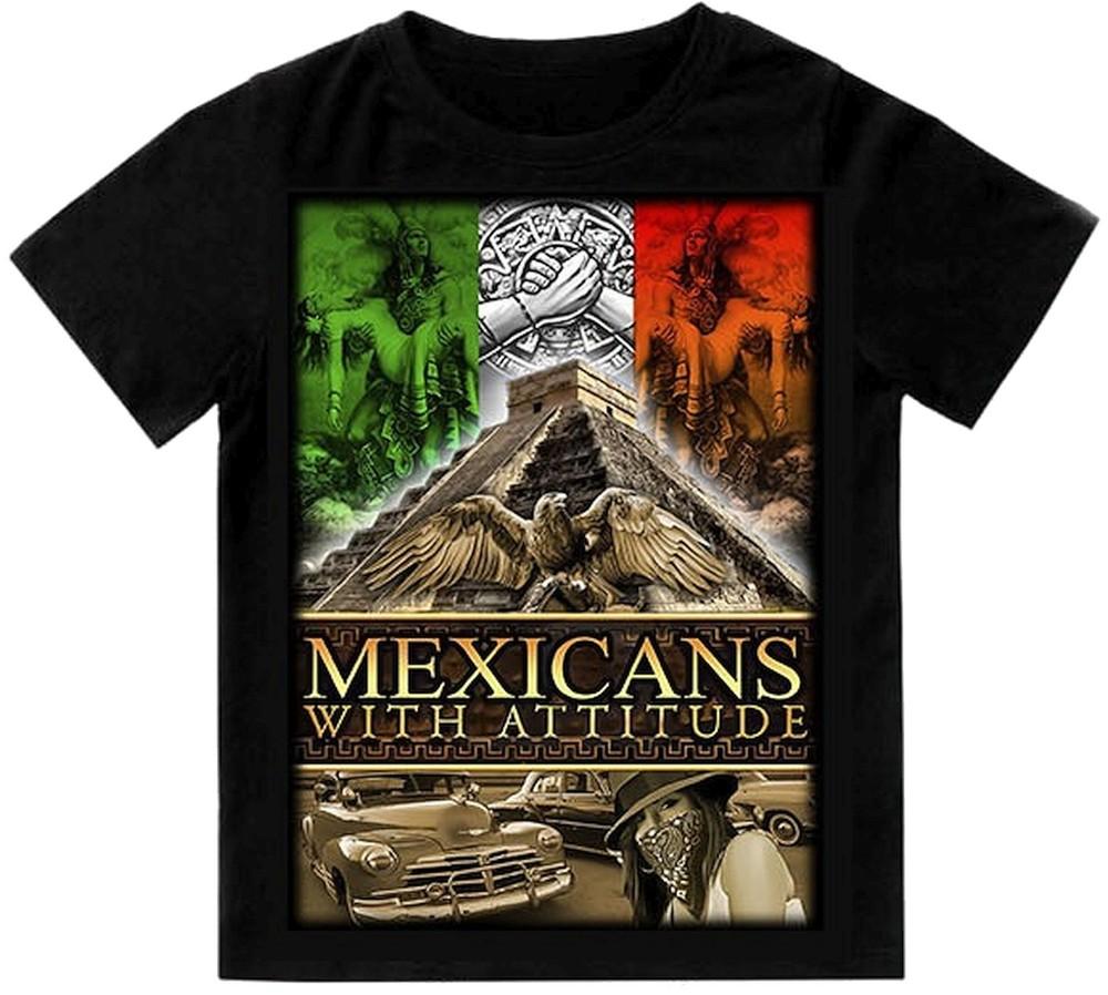 Mexicans With Attitude Mens T-Shirt Print On Shaka Wear Heavyweight Tee Unisex T-Shirt XXL