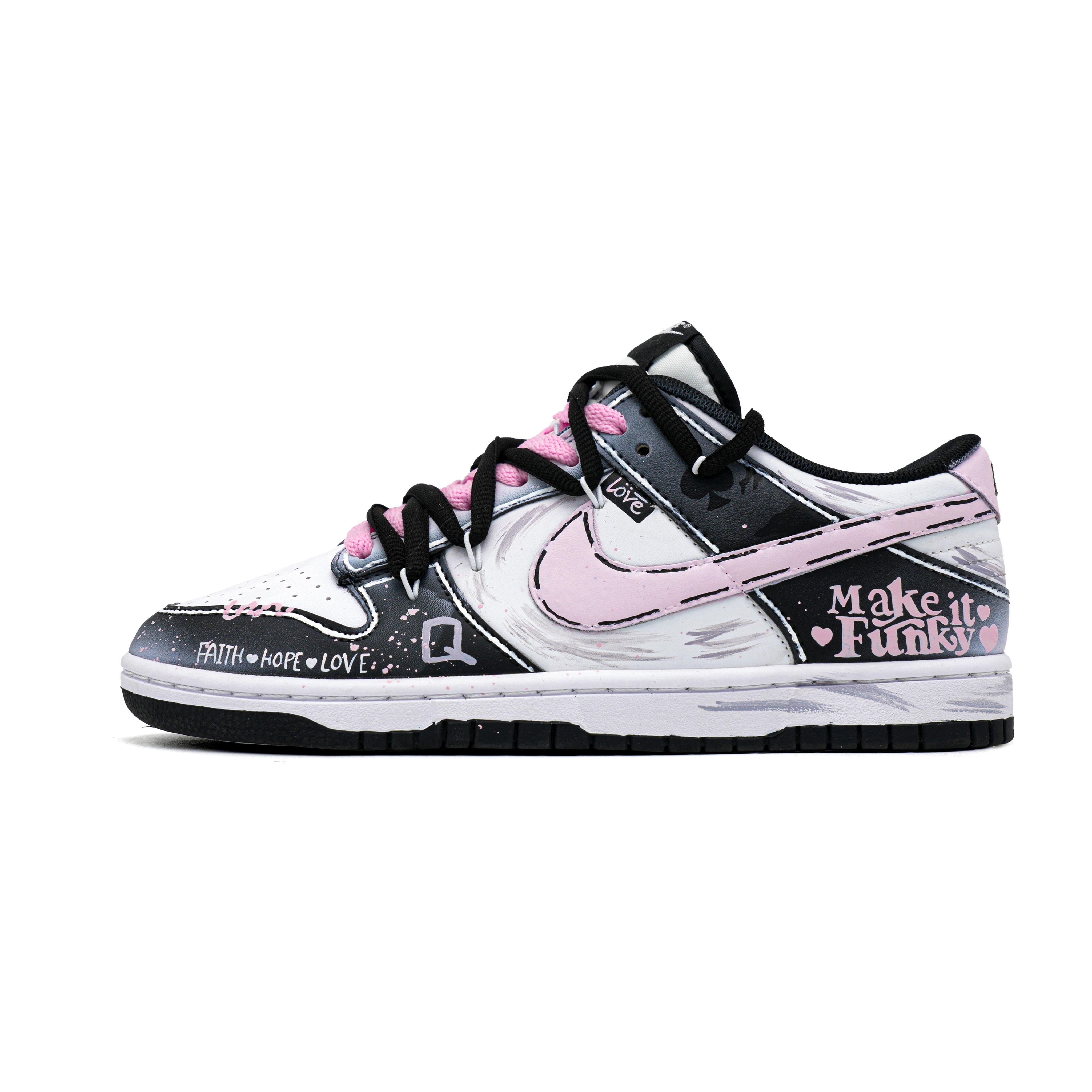 

Nike Dunk Spade Seal Synthetic Leather Cushioning, Wear Resistant Low top Skateboard Shoes Unisex Black Pink HF5441-100(Team1027-) 36