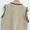 Spring 2025 Women's Sweet Bow-Collar Slim Crochet Vest