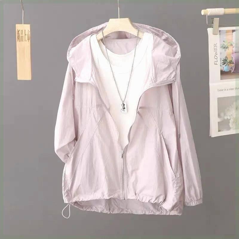 Hooded UV Protection Lightweight Summer Cardigan Jacket - Breathable, Loose Fit for Outdoor Casual Wear