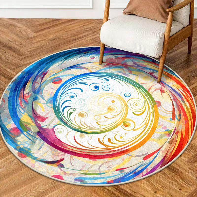 

Modern Abstraction Carpet Decoration Home Luxury Rugs Living Room Lint-free Machine Washable Area Foldable Foot Mat Leisure 80x80cm