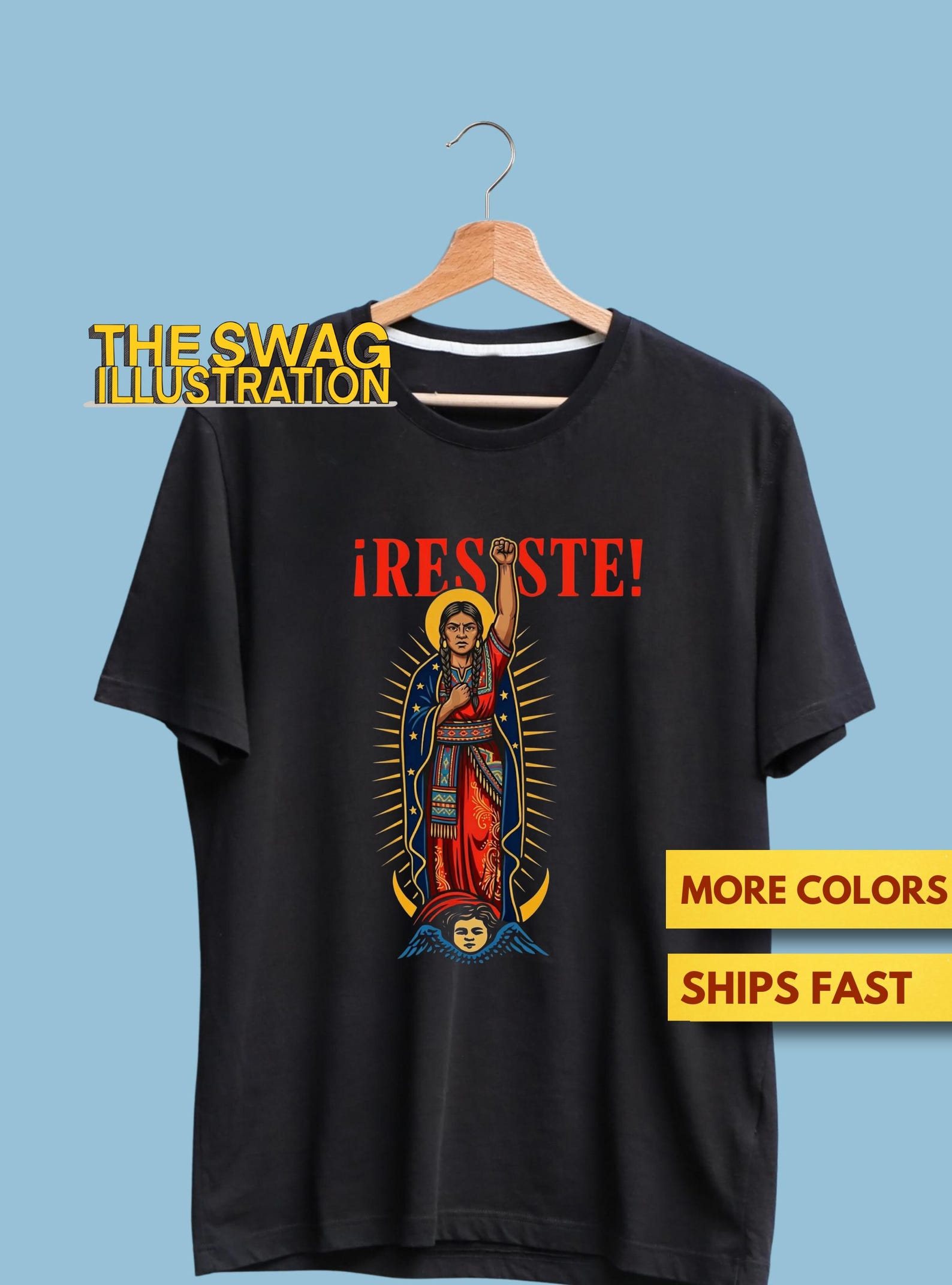 Our Lady Of Guadalupe ResisT shirt, Fist Raised, Symbol Of Sacred Rebellion, Abolish ICE, Anti Trump, Border Catholic Immigrants GifT shirt L
