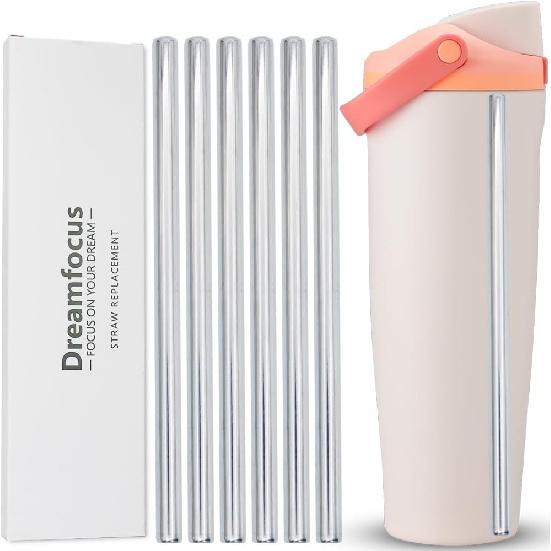 Dreamfocus Metal Straw Replacement Stainless Steel for Owala FreeSip Sway 40 oz 30 oz