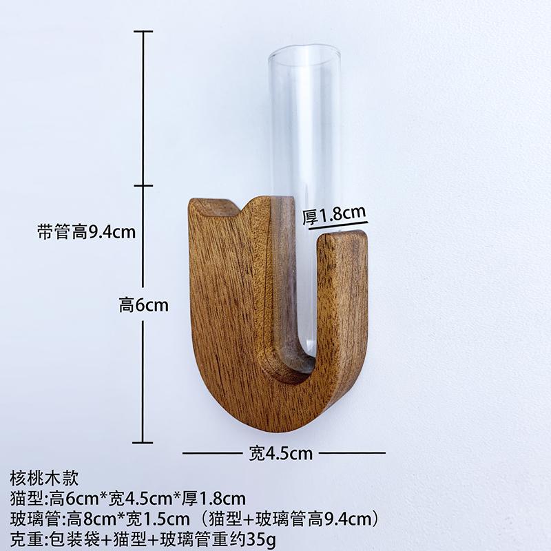 Cat Whisker Jar Mini Wooden Test Tube Vase for Whiskers Cat Whisker Collection Refrigerator Magnet Pet Hair Keepsake Bottles