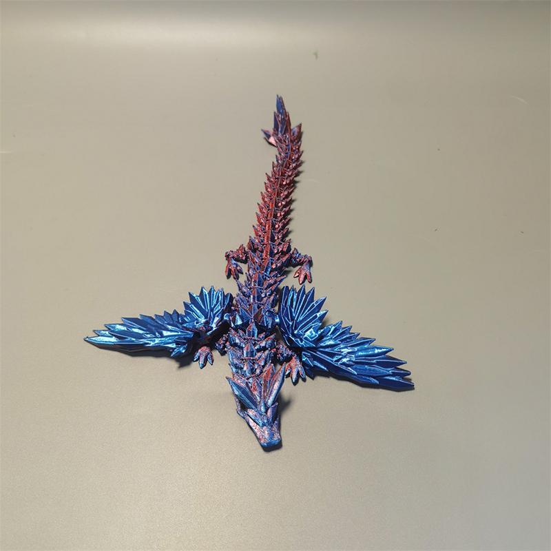 Creativity Fun Joint Movable Wing Dragons 3D Printed Dragon Flying Dragon Model Landscape Decoration Ornaments Kids Toys Gifts