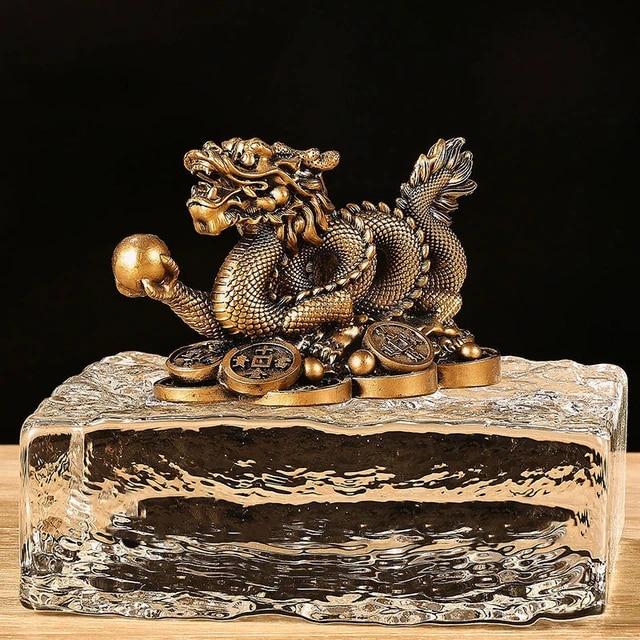 Chinese Auspicious Money Dragon Statuette  Resin Sculpture Feng Shui Decoration Home Living Room Bedroom Office Figurines