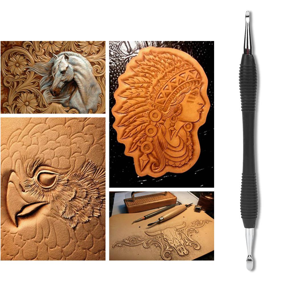 DIY HandMade Pressure Wiper Manual Scribing Shaping Leather Craft Tool(Shallow Spoon)