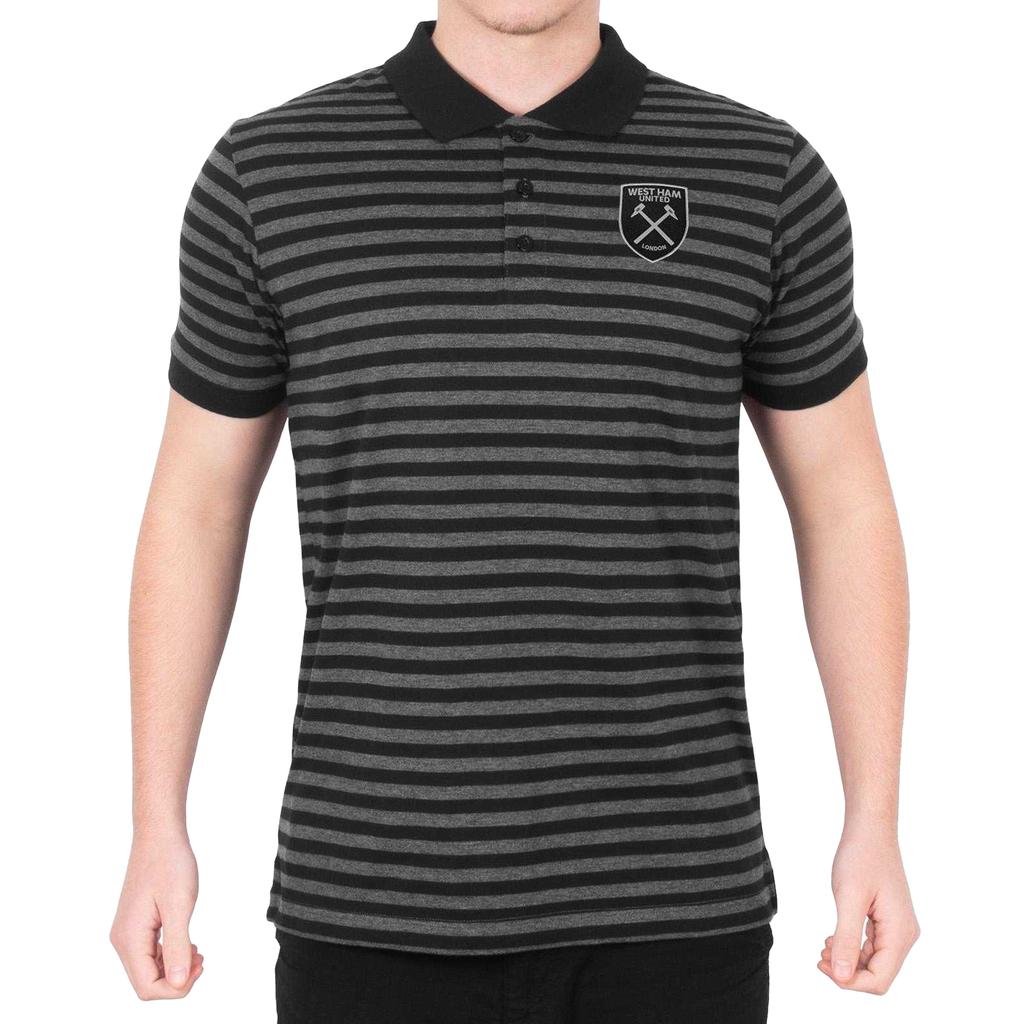 West Ham United FC Men's Contrast Striped Polo Shirt