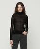 Current Velvet Mesh Turtleneck Long Sleeve [Black]