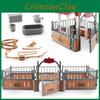 Plastic Farmyard Charming Decor Set Realistic Saddle Barn Pavilion Fence Models