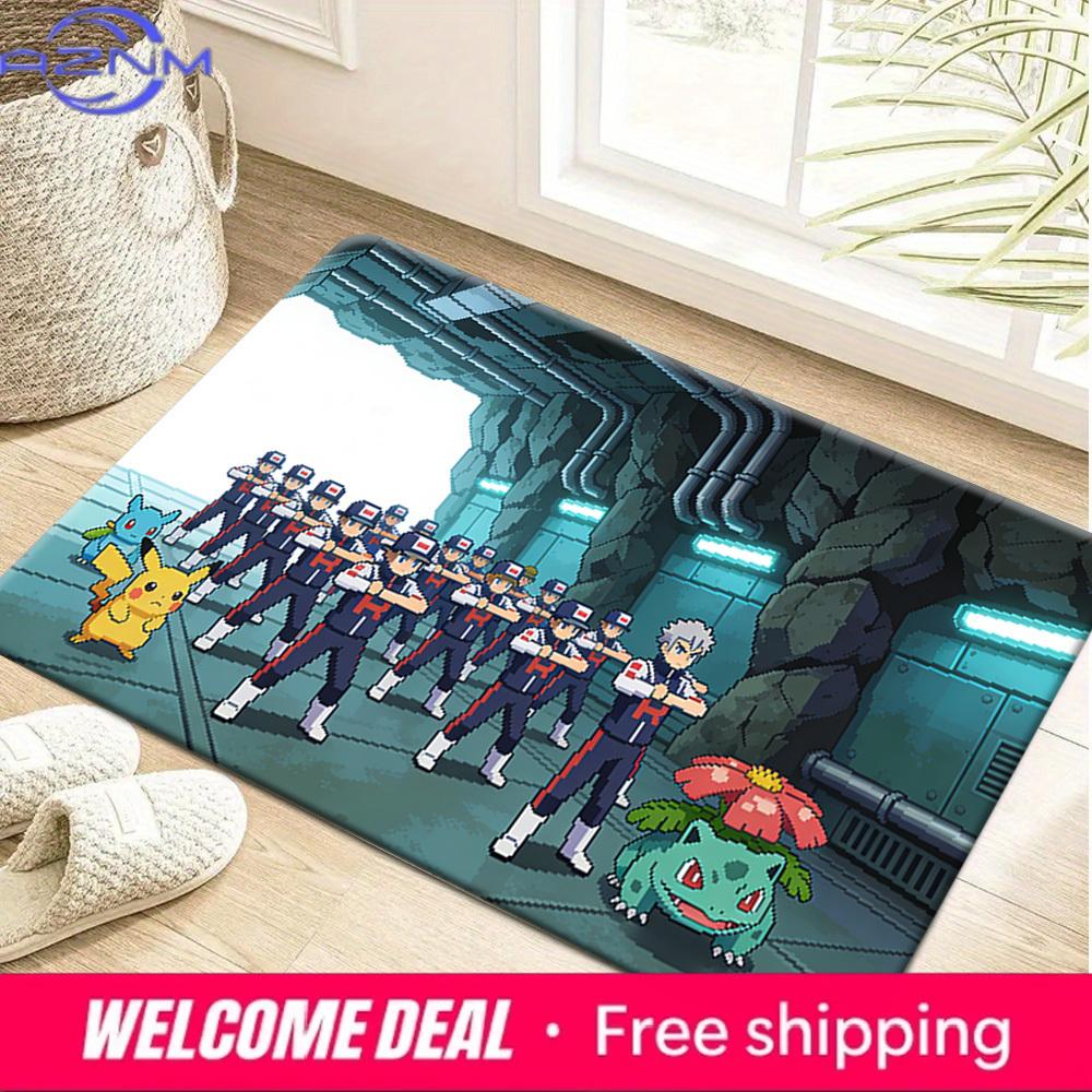 Pixel Art Pokemon Pikachu Venusaur Training Print Non-Slip Doormat Soft Floor Mat 40cm x 60cm