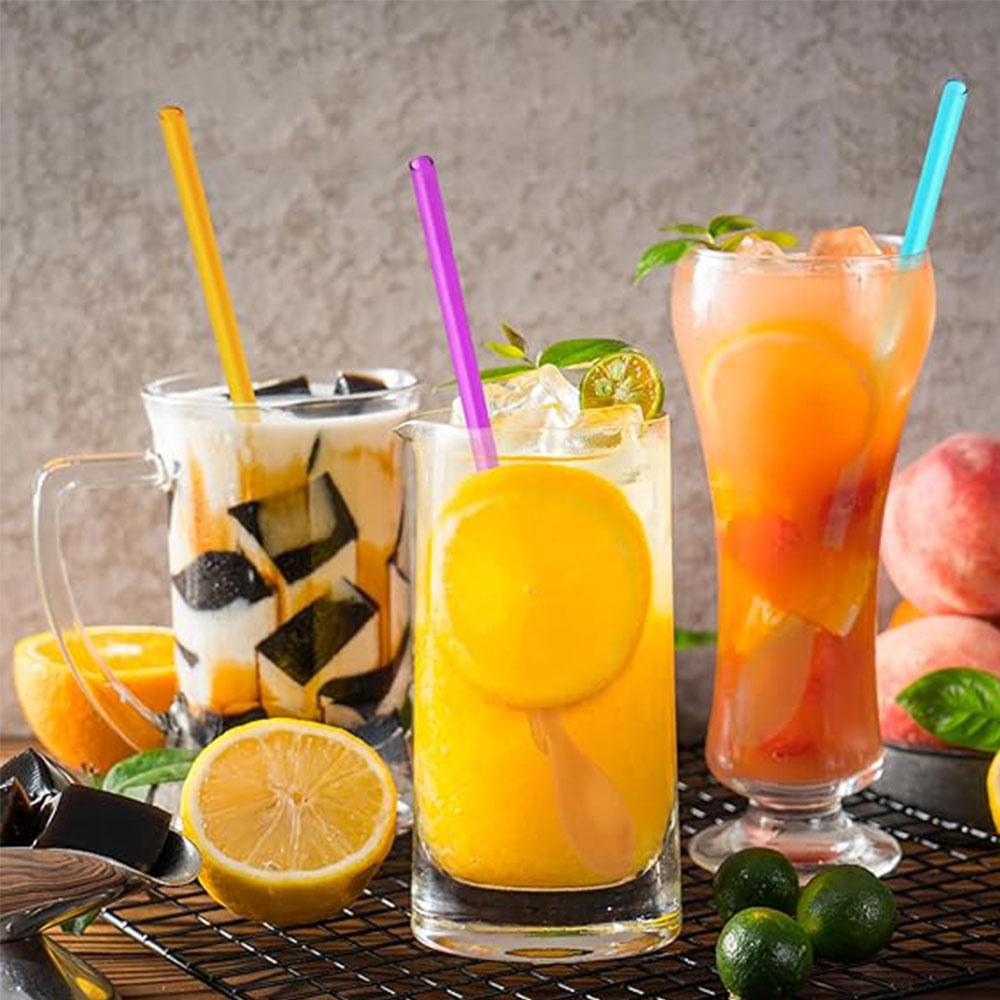20pcs Reusable Straw Spoons with 2pcs Straw brushes for Cocktails, Smoothies