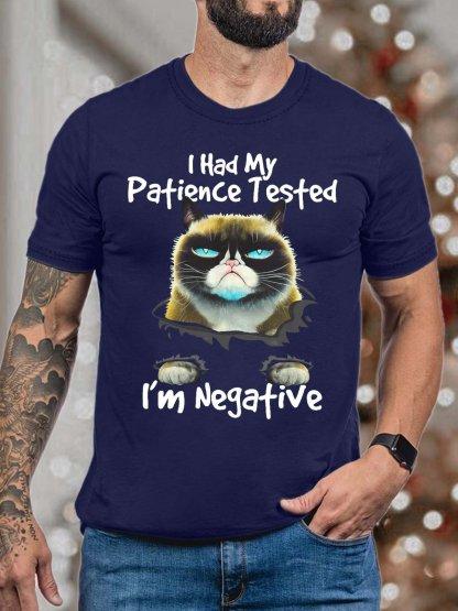 Unisex I Had My Patience Tested Im Negative Crew Neck Casual Fit TShirt