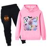 PB1656 Kinder Jungen Mädchen Halloween Bedruckt Langarm Hoodie Hose Oberteil Hosen Kleidung Sets