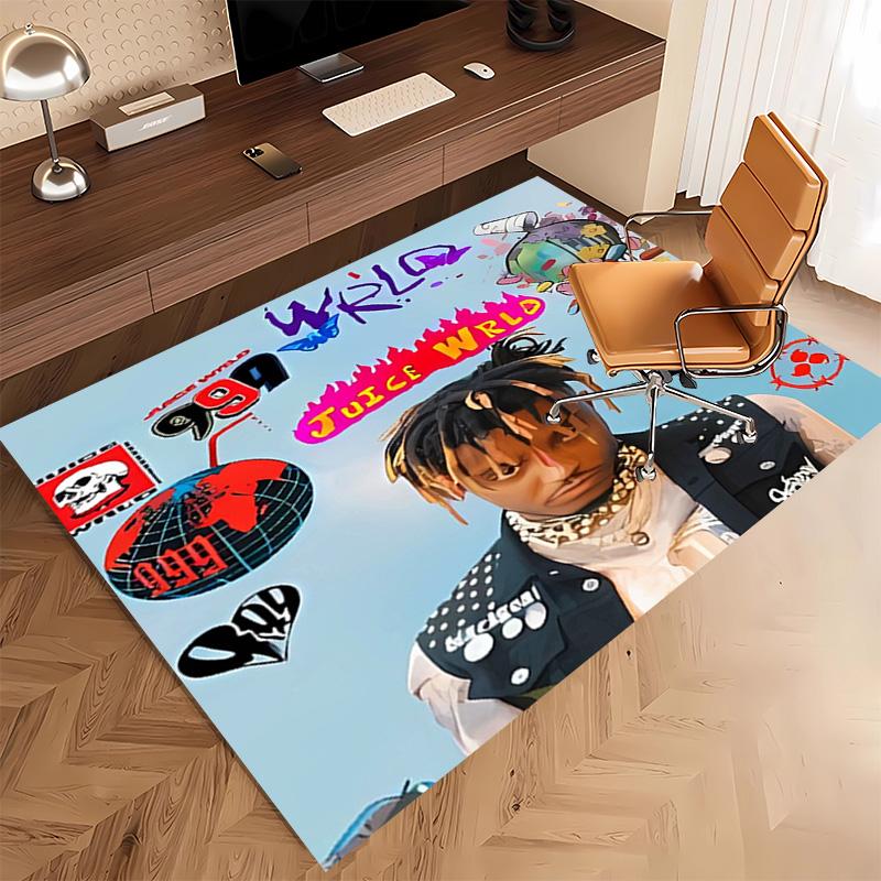 1pc Juice WRLD Print Area Rug - Soft, Washable Non-Slip Indoor Mat, Living Room, Home Office Decorative Rug,Office Decorative