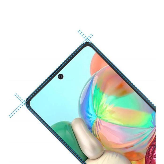 Case and Tempered Glass - Phonillico - Samsung Galaxy A71 - Soft Silicone - Black - Screen Protector