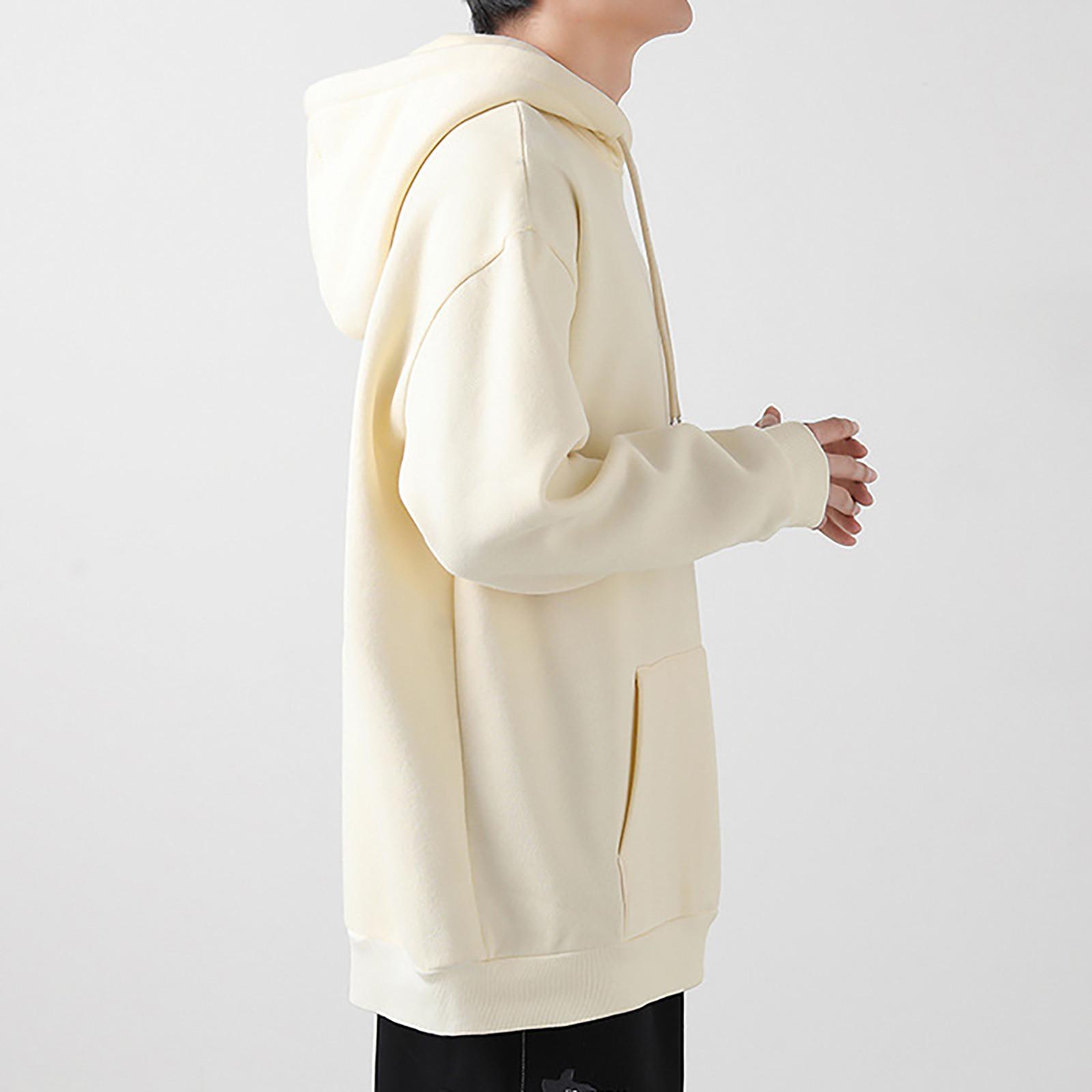 Мужской осенне-зимний однотонный спортивный повседневный свитер с длинными рукавами — фото 6